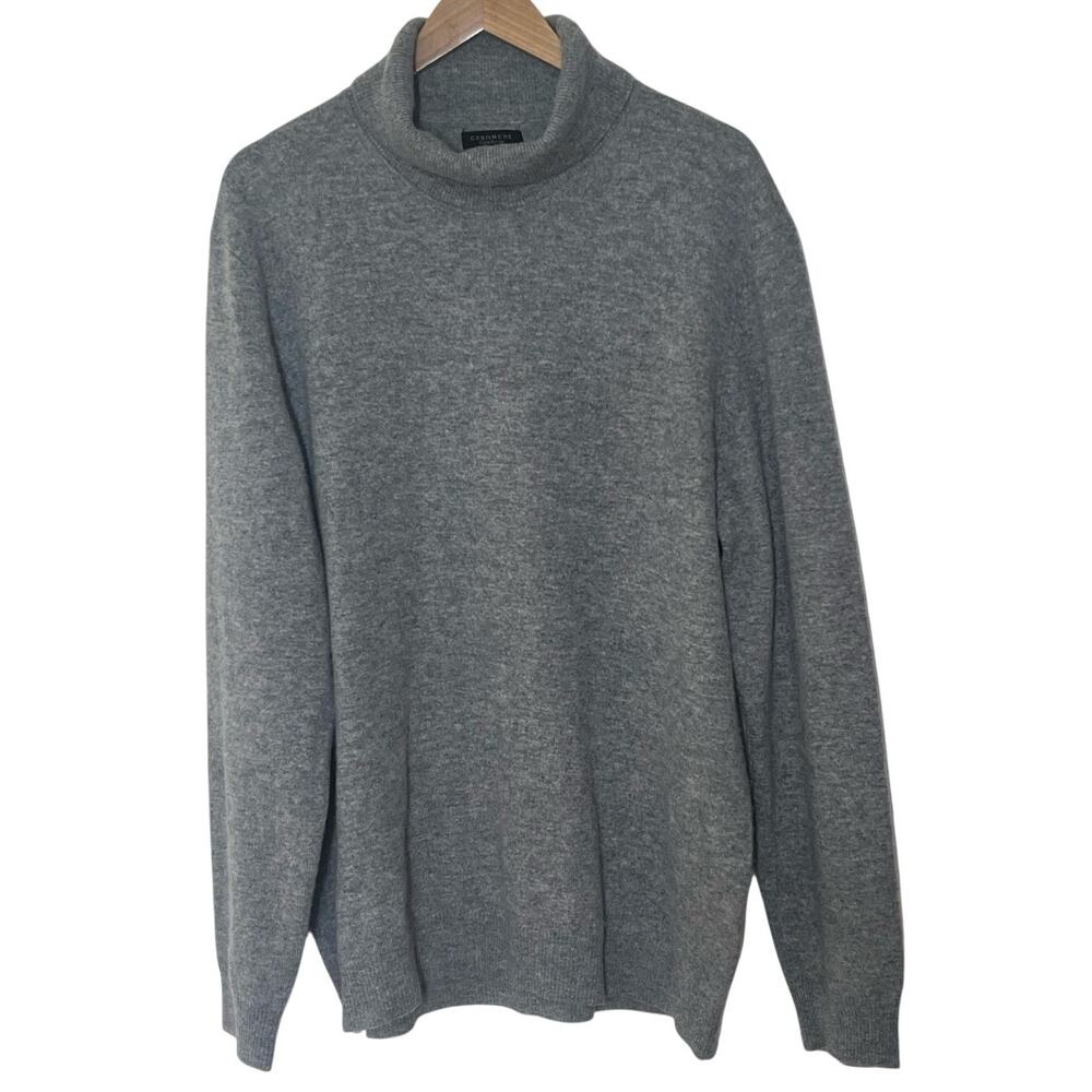 Club Room XXL 100% Cashmere Mens Luxury Gray Turtleneck Sweater $199 Preppy